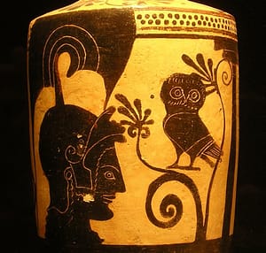 Description:	Athena and an owl
Date: c  a. 500 BCE–ca. 475 BCE
Museum:    Amsterdam, Allard Piersonmuseum